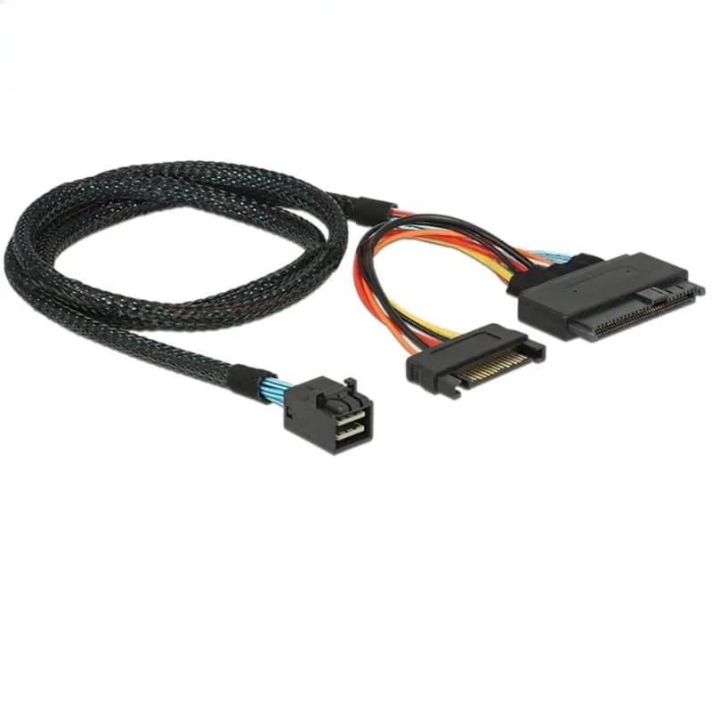 Cavo PCIe 4.0 Mini SAS SFF-8643 interno a U.2 SFF-8639 SSD con cavo di alimentazione SATA maschio a 15 pin da 0,5 m/1,0 m