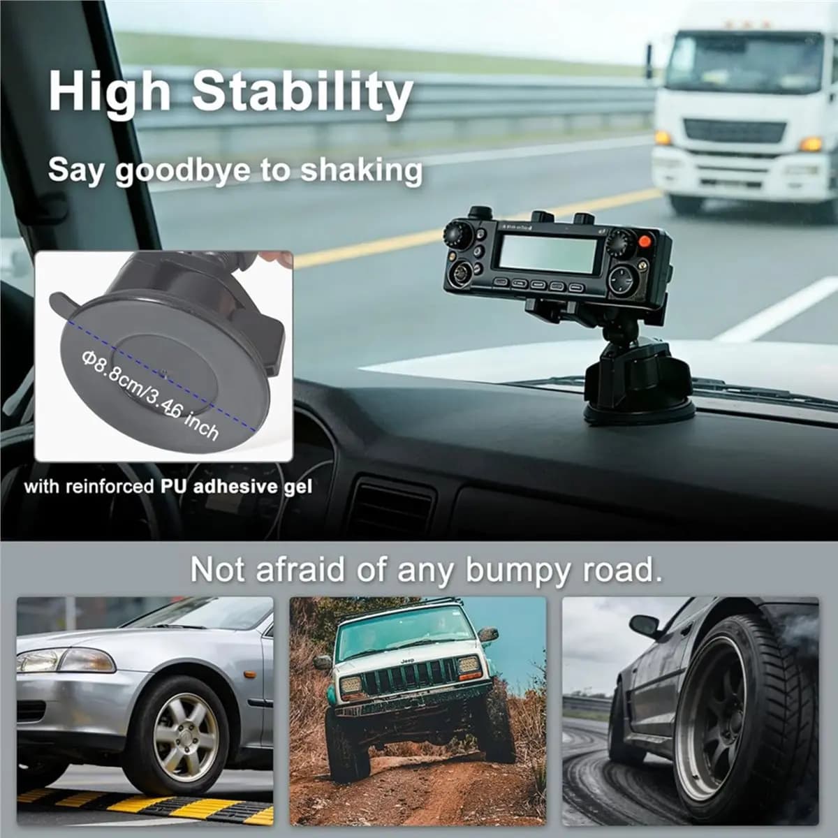 618 Mega Sale Car Suction Cup Holder Universal Car Radio Telescopic Install Fixed Bracket Transceiver Control Holder