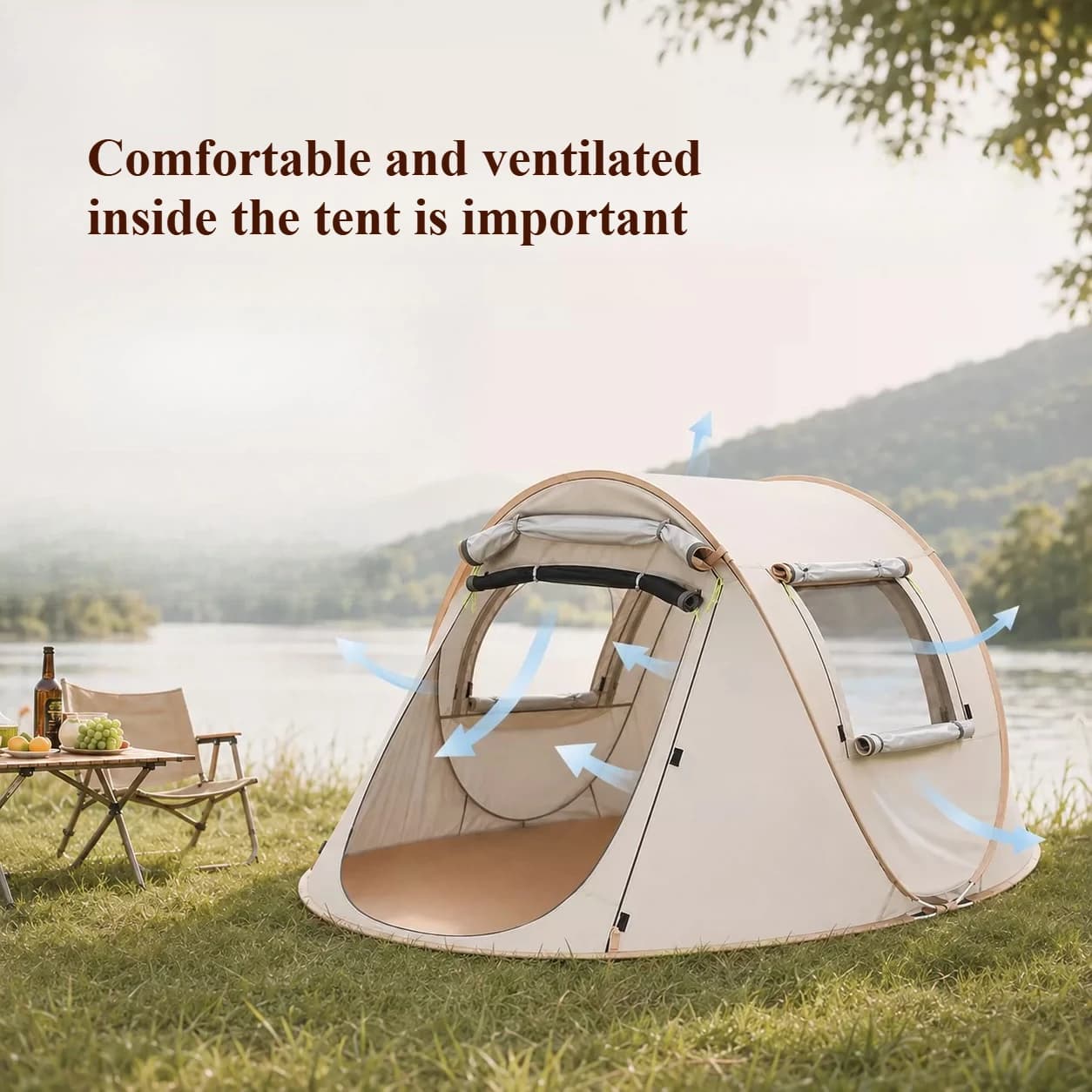 Thickened One-throw Quick-open Automatic Tent Outdoor Portable Folding Camping Sun Protection Rain Protection Tent