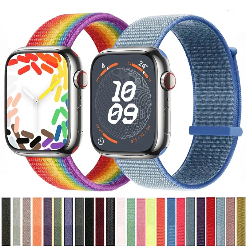 Cinturino intrecciato con anello in nylon per Apple Watch Ultra/2/3 10 11 42/46mm 9 8 7 45/41mm Bracciale per cinturino iWatch 6 5 SE 44/40mm