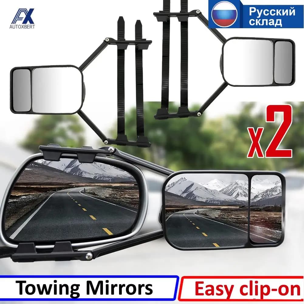 2X specchietto da traino universale specchietto da traino rimorchio per roulotte specchietto retrovisore per auto punto cieco convesso ampio angelo estensione di trasporto sicura