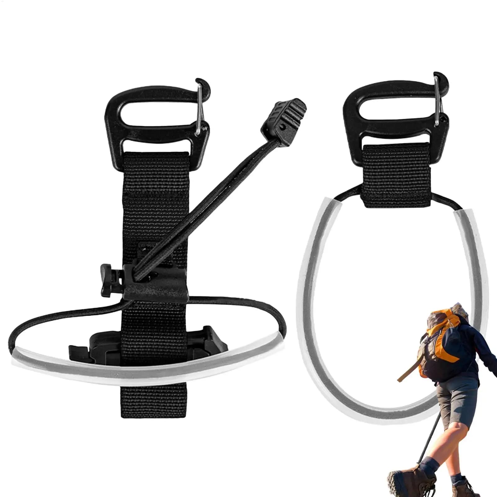 Trekking Pole Holder Hiking Pole Carrier Backpack Fixing Strap Quick Install Elastic Lanyard for Travel Trail Camping Outdoor