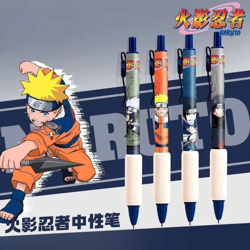 NARUTO Cartoon Cute Student Gel Pen Two-dimensional Stationery Office Black Writing Press Pen Animation Peripheral Wholesale