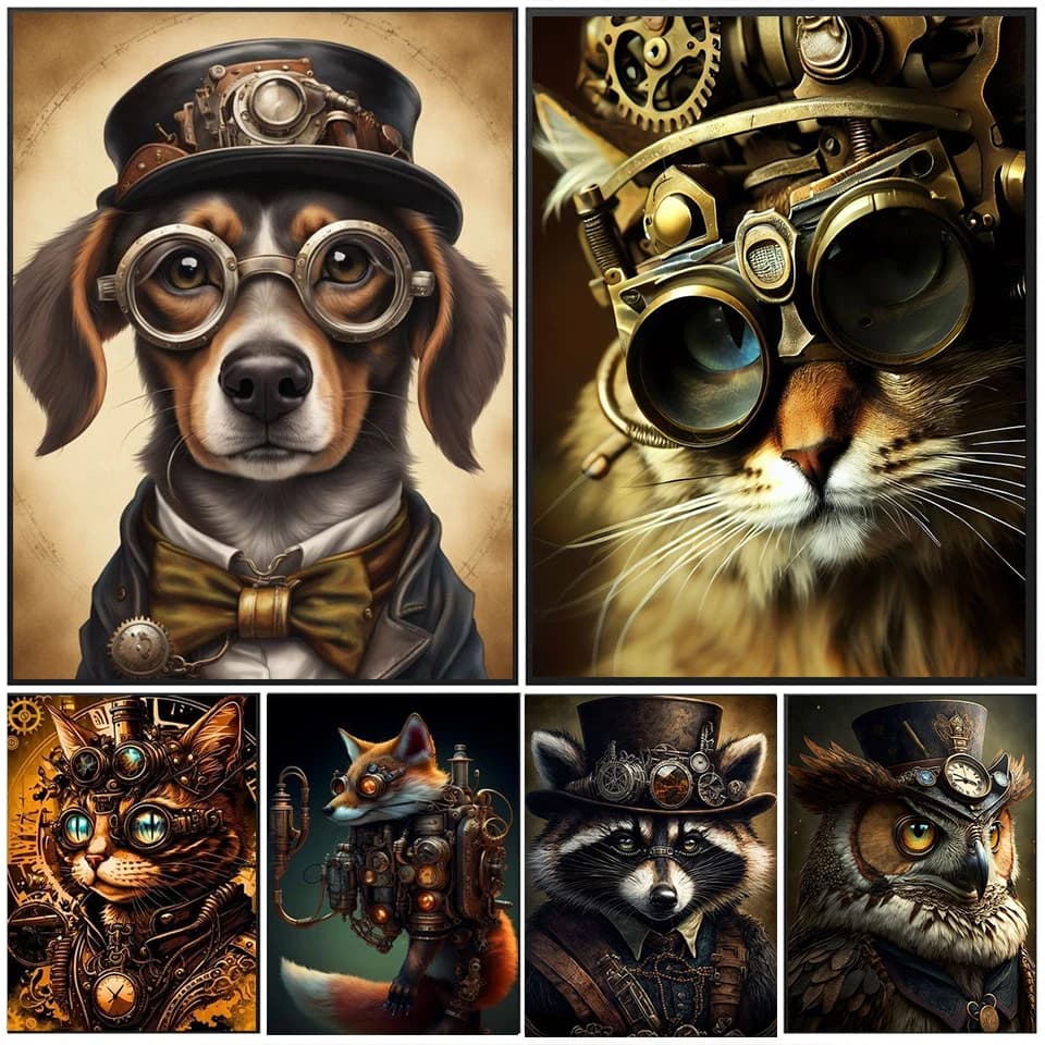 5D Diy Animal Diamond Painting Dog Cat Cross Stitch Embroidery Rhinestones Mosaic Diamond Embroidery for Home Decor