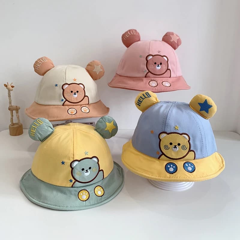 1-3Y Cute Cartoon Baby Drying Hats Korean Spring Autumn Children Solar Protection Boy's Girl Fishing cap Visiera sunscreen for outdoor children
