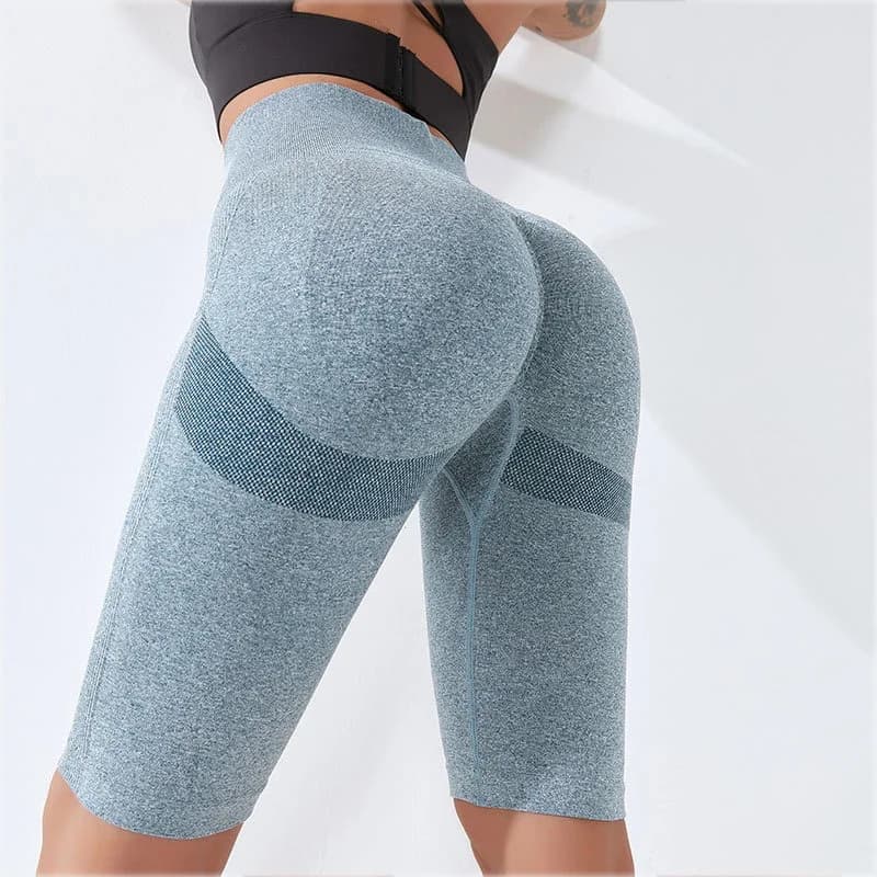 High waist sports shorts for women Five-point seamless knitted pants Sexy Hip Booster Gymnastics Racing Cycling Yoga Extensible