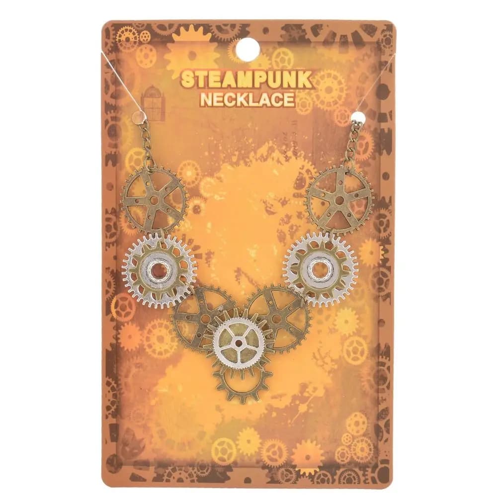 Zinc Alloy Steampunk Gear Pendant Necklace Punk Gothic Jewelry Accessories Mechanical Clock Necklace Hip-Hop