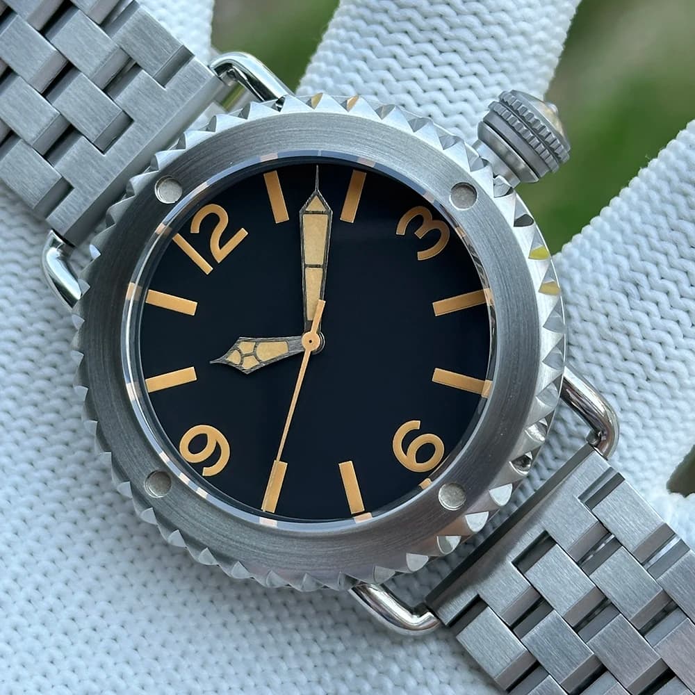 STEELDIVE Without Logo SD1913 Large Case Brushed by 47MM Vintage Bright Sapphire Glass NH35 Automatic Water Watch Waterproof 3000M Men's Watch