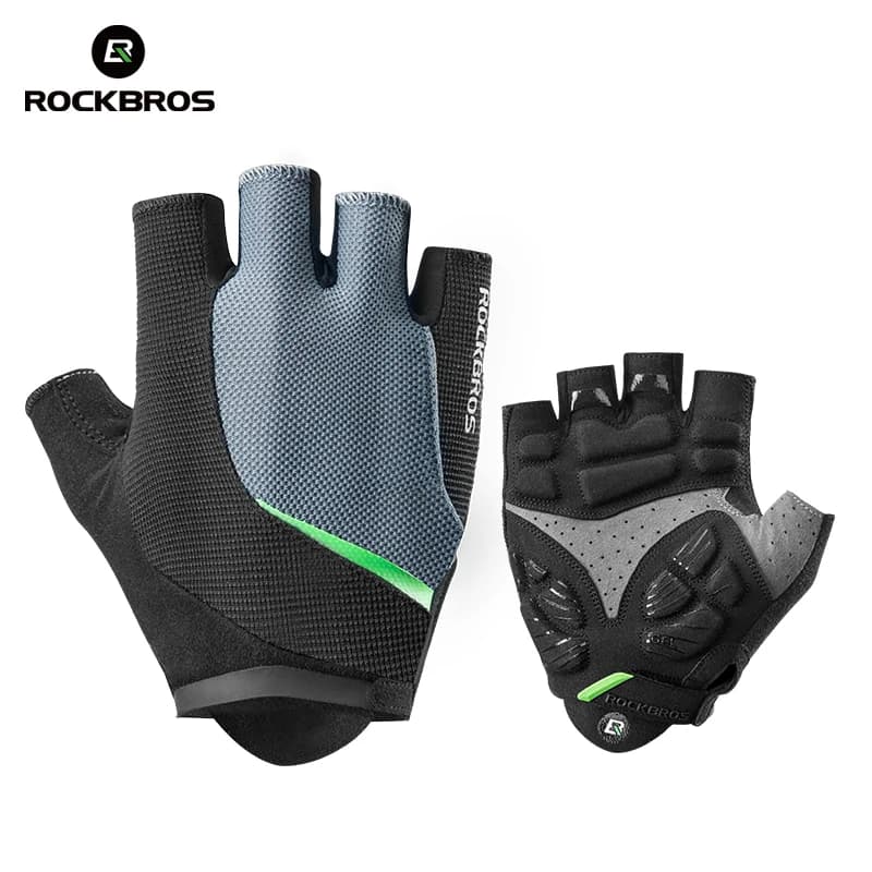 Guanti da Bicicletta ROCKBROS Estivi Traspiranti MTB Strada Mezze Dita con Imbottitura in Gel SBR Antiurto per Ciclismo Sportivo