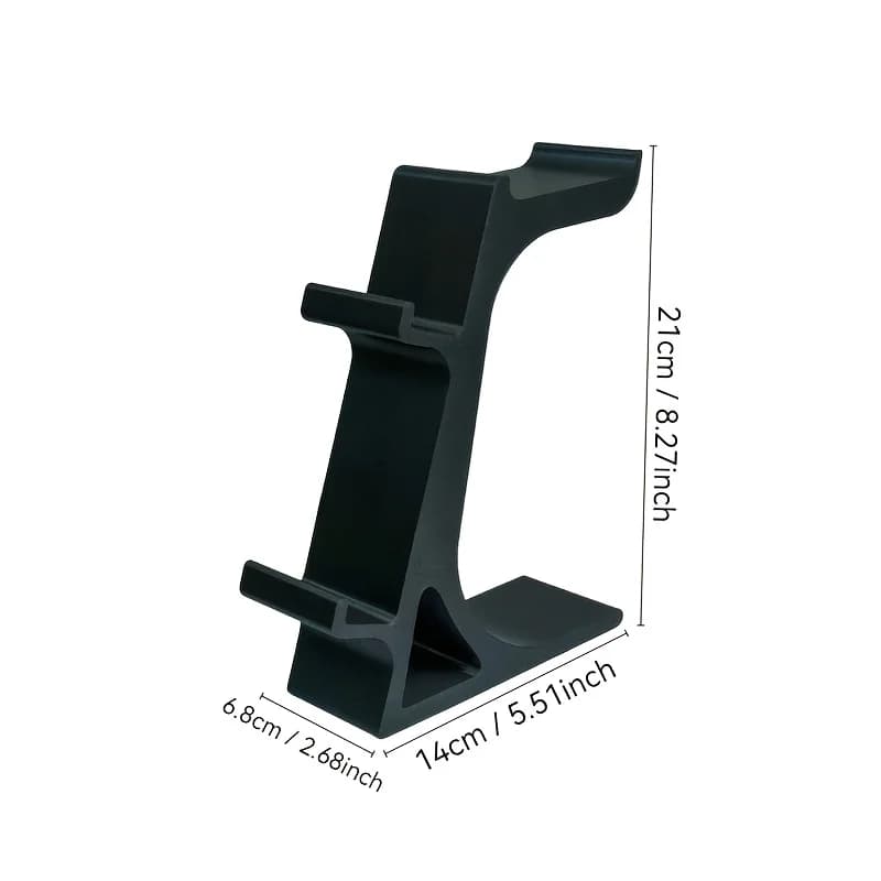 Supporto per controller PS5 3 in 1 da scrivania con supporto per cuffie Organizer da gioco per 2 gamepad e 1 dock da tavolo non ricarica per cuffie