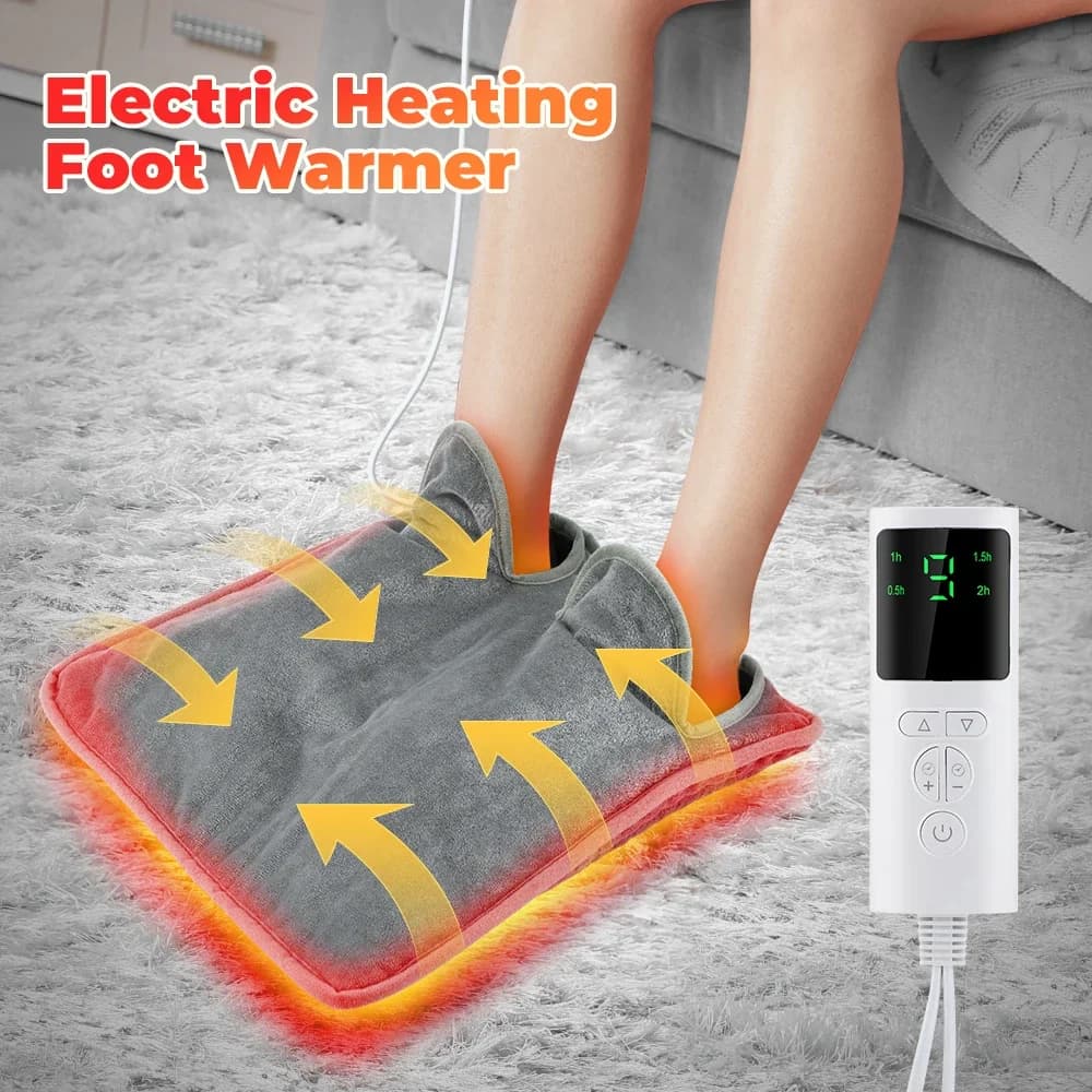 Tappetino riscaldante elettrico per piedi Coperta calda per piedi calda Display LCD lavabile Temperatura regolabile per tappetino invernale per camera da letto Home Office