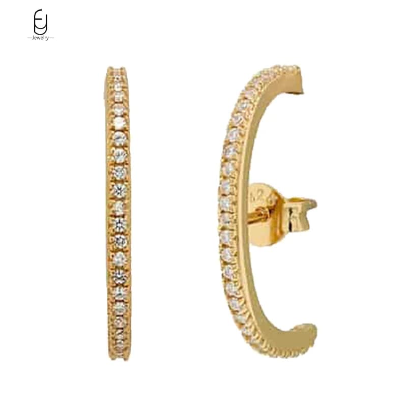 925 Sterling Silver Needle Minimalist Trendy Zircon Stud Earrings for Women Piercing Gold Silver Earrings Party Luxury Jewelry