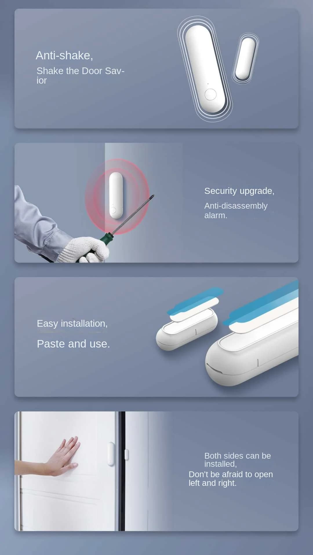Sensore per Porte e Finestre Aqara Zigbee 3.0 P1, Sensore Wireless Intelligente, Allarme Antifurto a Induzione Magnetica per Casa Compatibile con App HomeKit