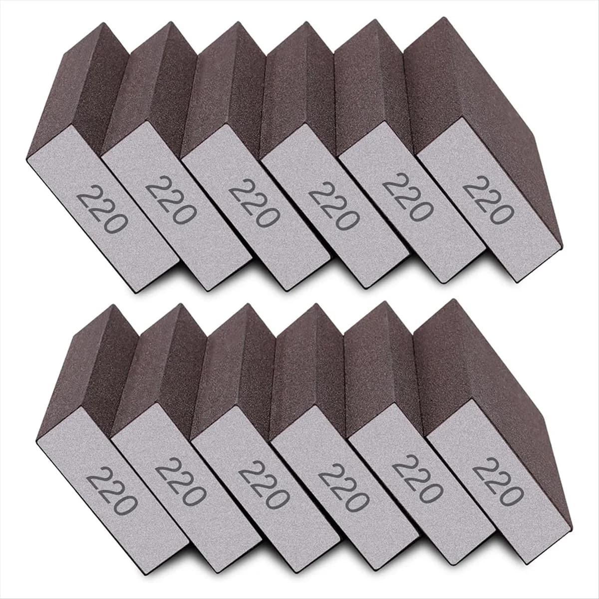 A83Z 12 pezzi spugna abrasiva grana 220 blocchi di levigatura fine per cartongesso metallo legno lavabile e riutilizzabile