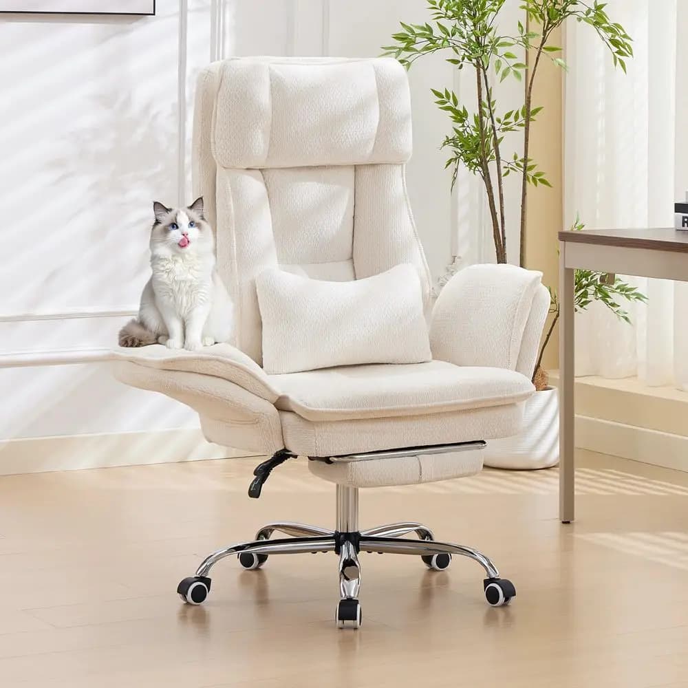 Criss Cross Office Desk Chair with Foot Rest and Flip Armrests for Pets Friendly amp Extra Space, Ergonomic Reclining Gaming Co