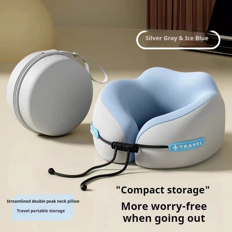 Cuscino da Viaggio in Memory Foam a Forma di U, Portatile per Aereo, Ufficio o Casa, Comfort e Supporto