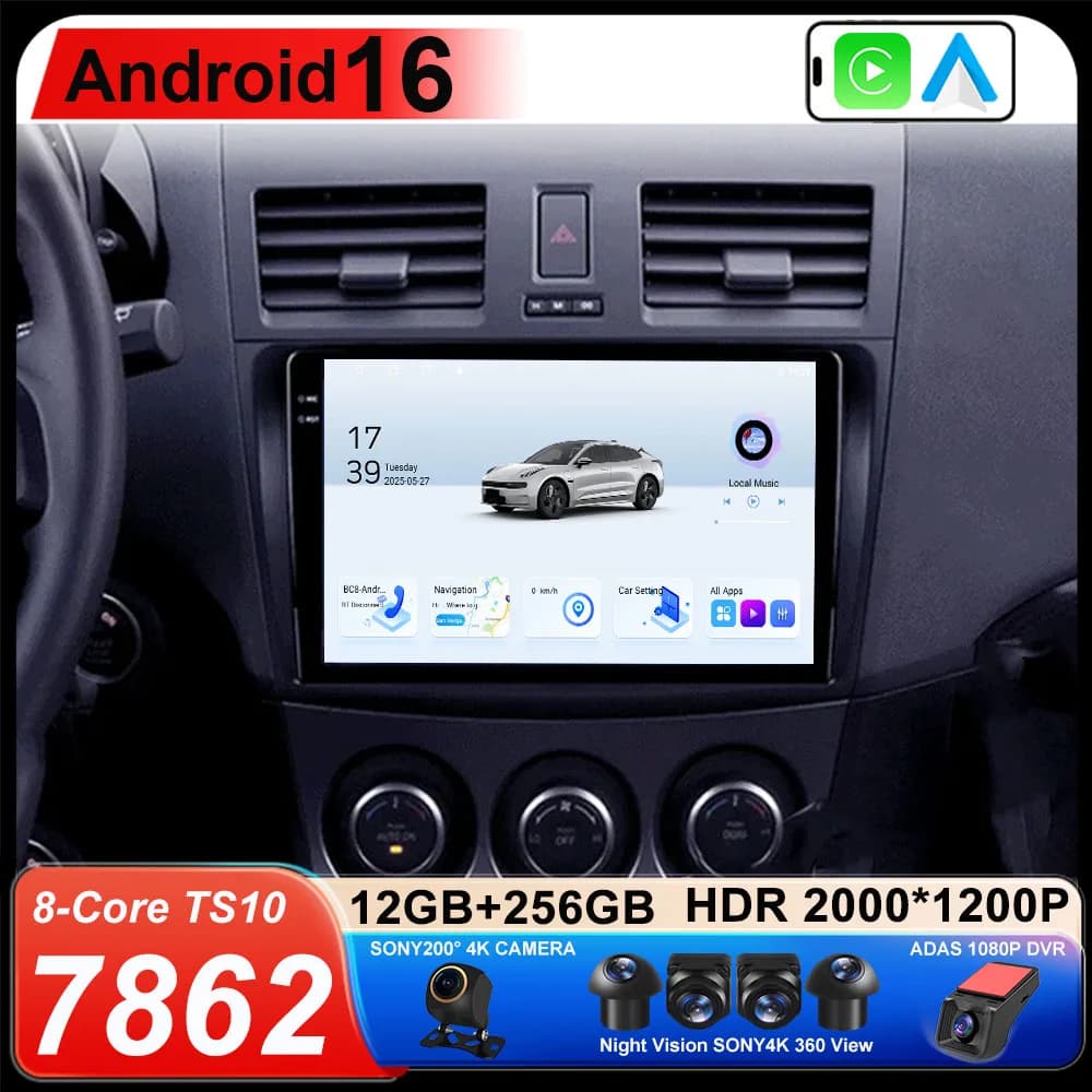 For Mazda 3 2009 2010 2011 2012 2013 Car Stereo Radio Multimedia Player GPS Navigation Head Unit Carplay DVD Auto 2 din Android