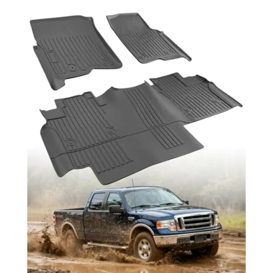 Tappetini per Auto su Misura per F150 SuperCrew Cab 2004-2008 e Lincoln Mark LT Crew Cab 2006-2008, Copertura Completa per Tutte le Stagioni