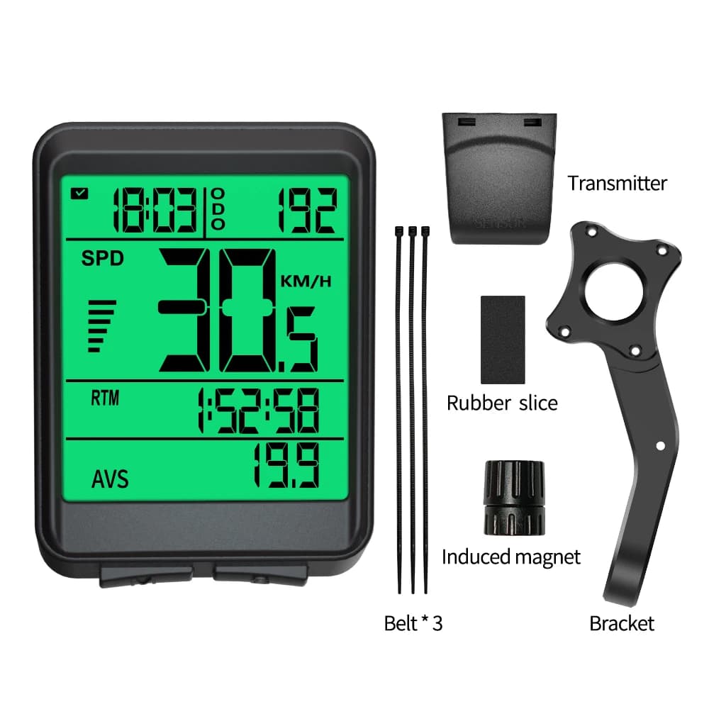 Bikevee BKV-1517 Computer da bicicletta wireless Impermeabilizzazione Tachimetro per bici in standby ultra lungo Contachilometri con supporto retroilluminato automatico