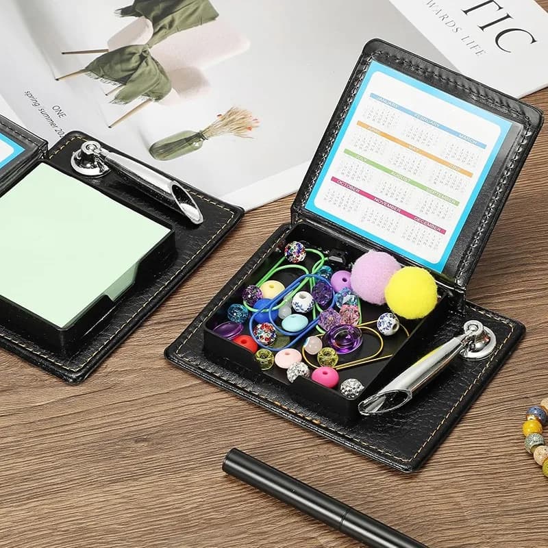 Black PU Loose Leaf Binder Journal Notebook Diary Cover Ring Planners Organizer Easy Carrying Agenda