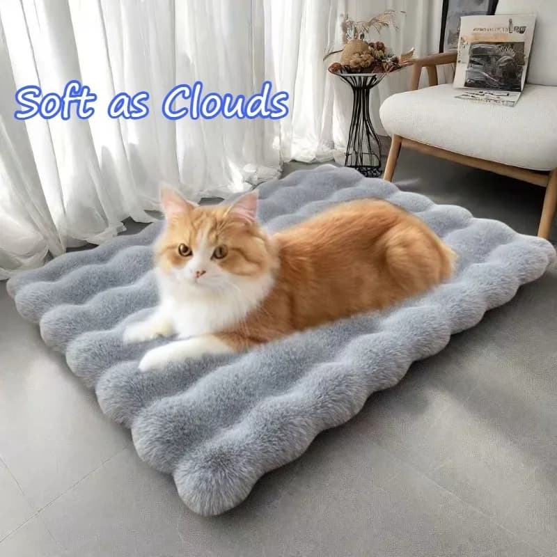 Cuccia per Gatti e Cani, Tappetino in Peluche a Forma di Volpe per Piccoli Animali, Morbido e Caldo, Lavabile in Lavatrice