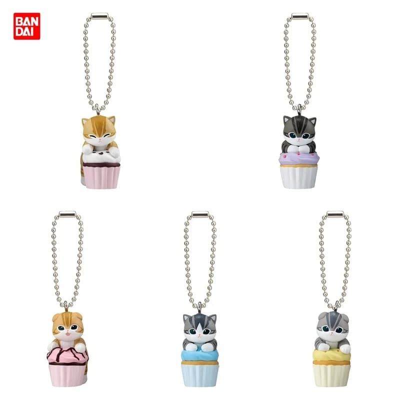 Disponibile Bandai autentico Mofusand Cat Cupcake Style Portachiavi Action Figure Collection Decorazioni Ornamenti Modello Giocattolo Regali