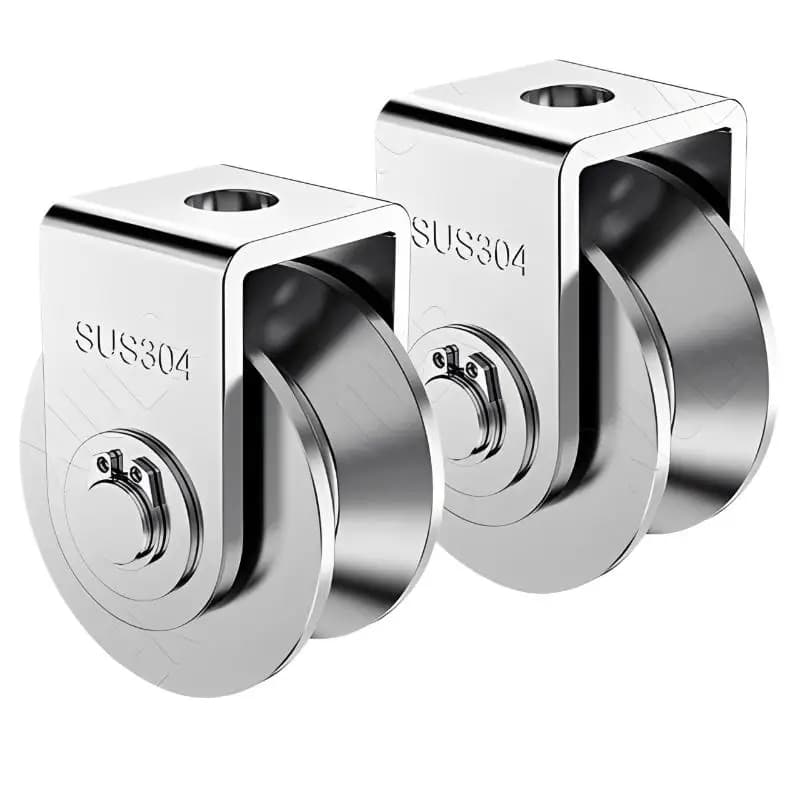 Stainless Steel Heavy Duty V Groove U Pulley Gate Roller Wheel Type Sliding Single No Rust Smooth Run