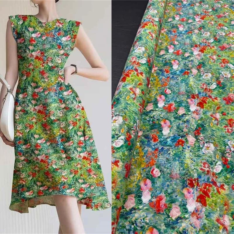 H Home Fashion Show New Summer Soft Breathable Brand Designer Fabric High End Handmade Shirt Dress Silk Fabric Crepe De Chine