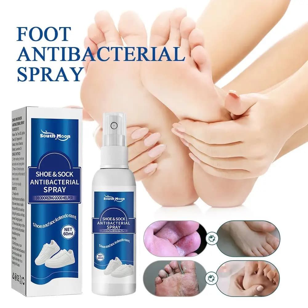 Spray Deodorante per Calzini 60ml, Spray Antibatterico per Odori di Piedi e Scarpe, Rinfrescante Antitraspirante per la Cura della Salute