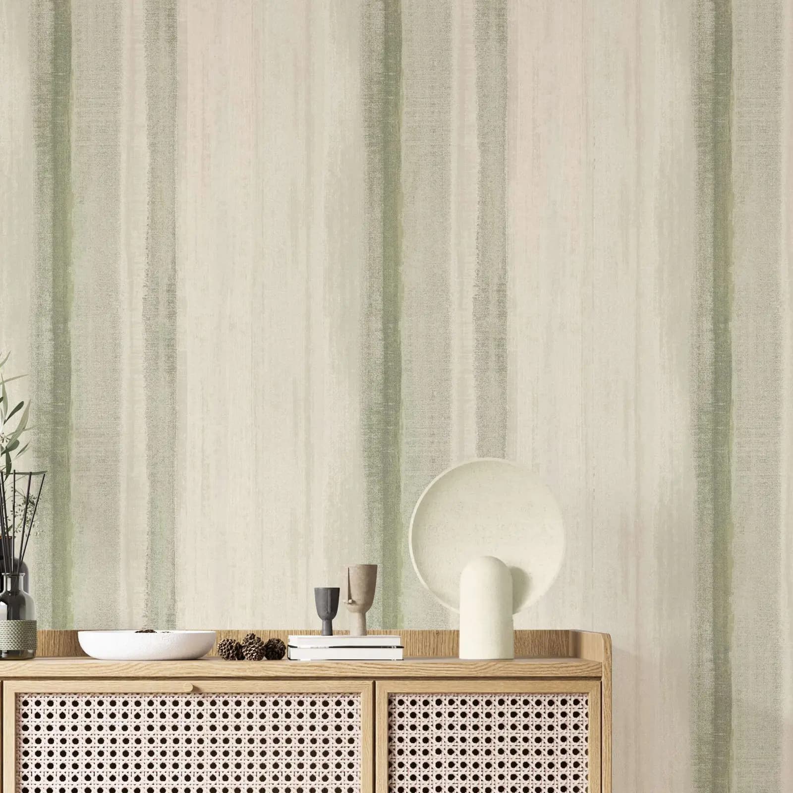Green Striped Wall Paper, Green Gradient Peel and Stick Wallpaper ,Removable and Self-adhesive Wallpaper, Geometric Wallpapers