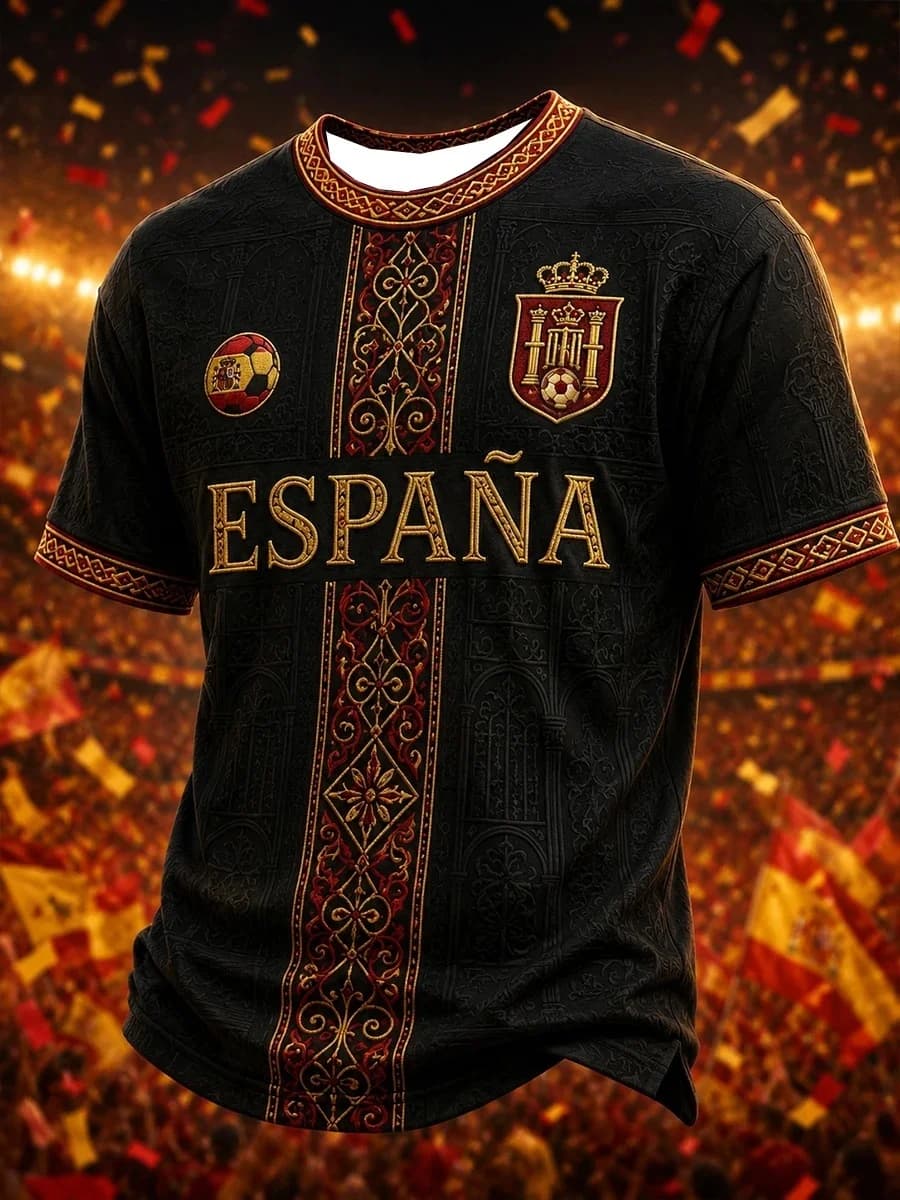 2026 New Spanish National Concept Football Shirt for Fans 3D Quick Drying Sports Training Competition Men's T-shirt Top