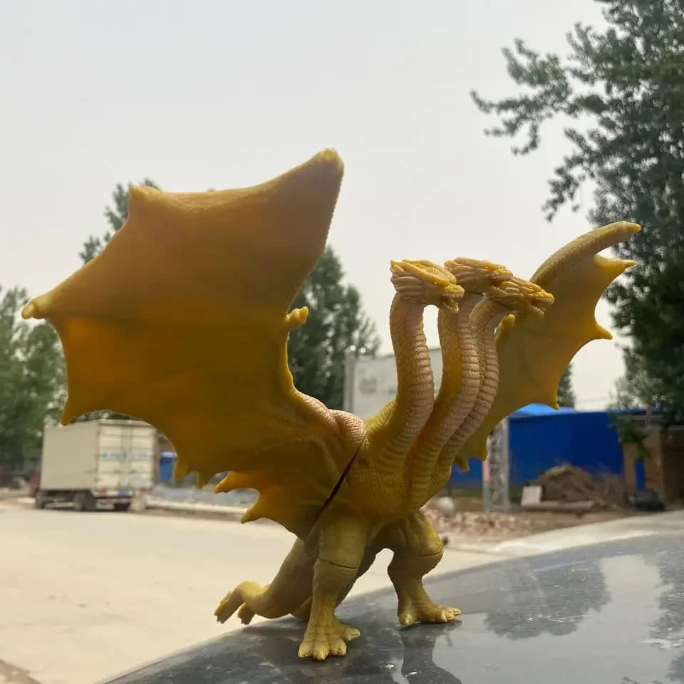 Anime Godzilla: Re dei Mostri 3 Testa Re Ghidorah Drago Colla Morbida Collezione di Action Figure in PVC Regalo di compleanno per bambini