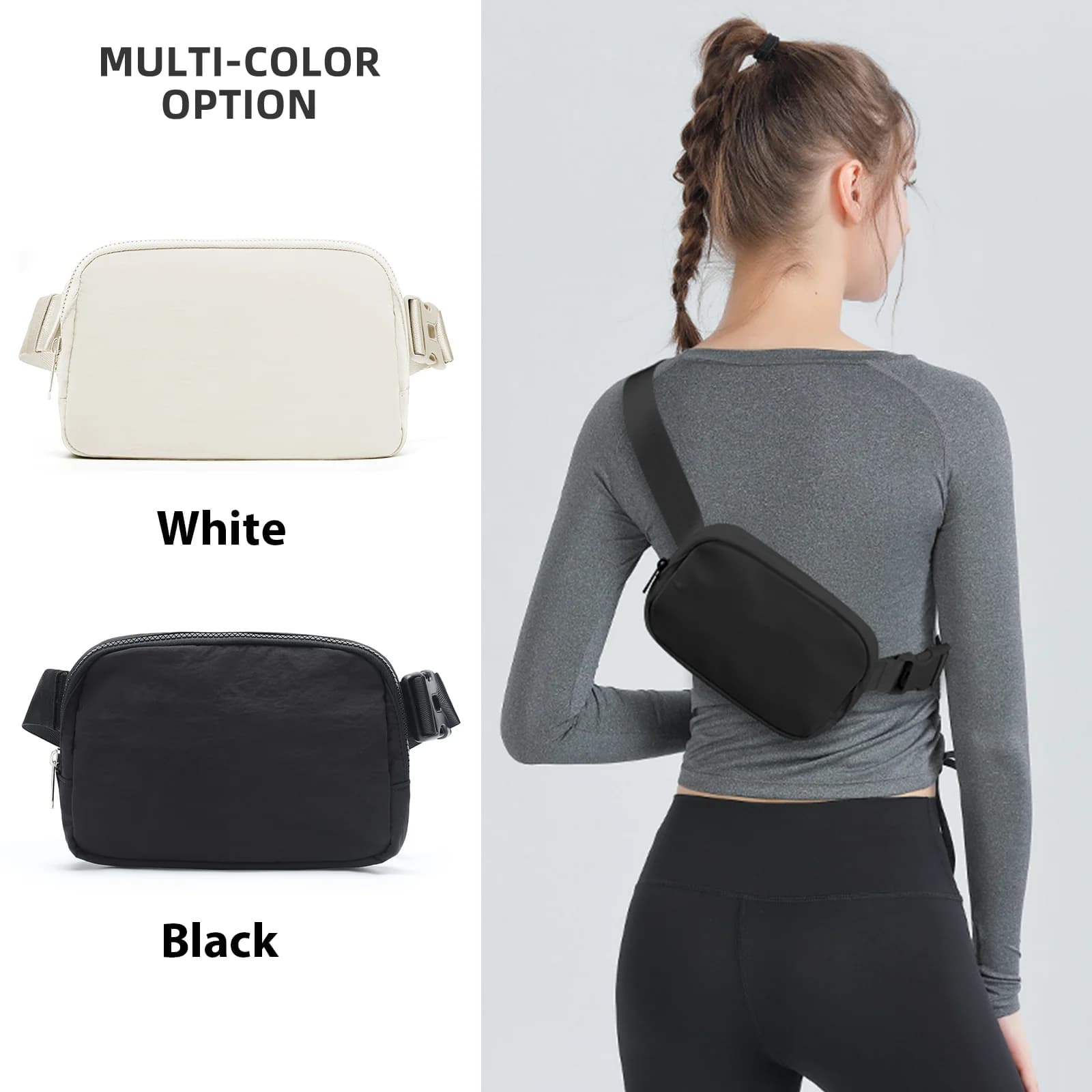 Marsupio Marsupio Waist Bag Shoulder bag Adjustable 40 inch shoulder strap, men's women's pouch, waterproof bag for running