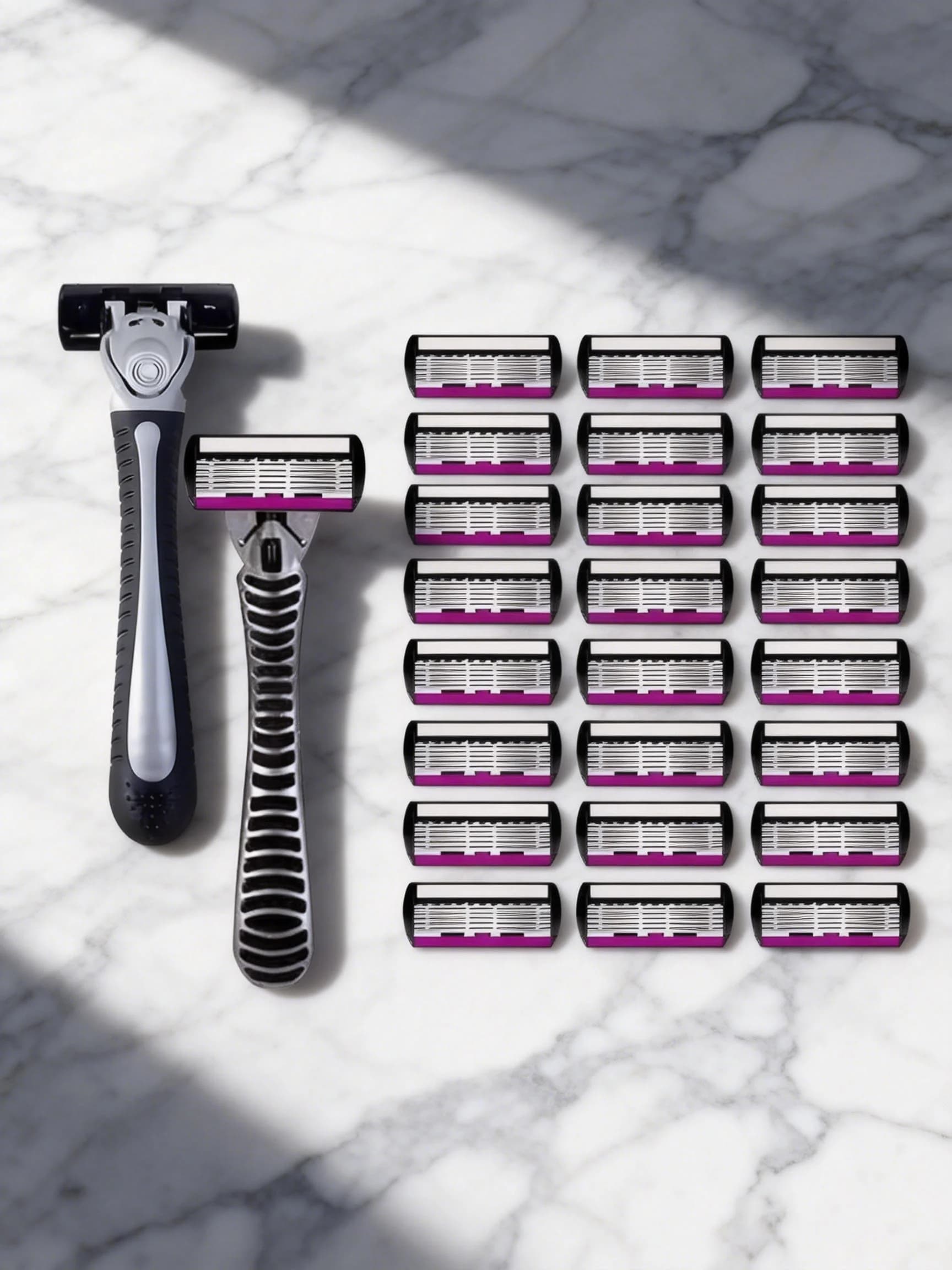 High quality spare blades for men's safety razor, 6 layers, German stainless steel, compatible with Mach razors.