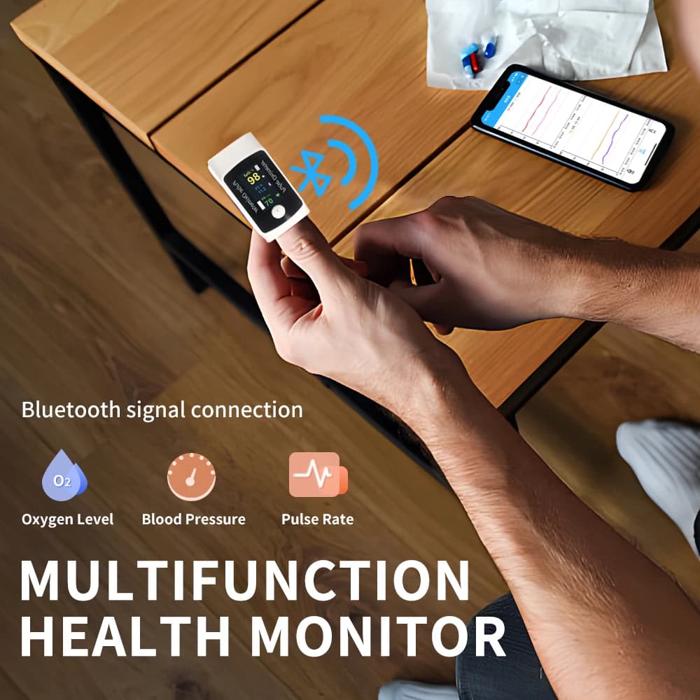 Digital Tonometer for Bluetooth finger pulse oximeter Portable Tonometer for blood pressure Monitor for oxygen saturation in heart rate blood