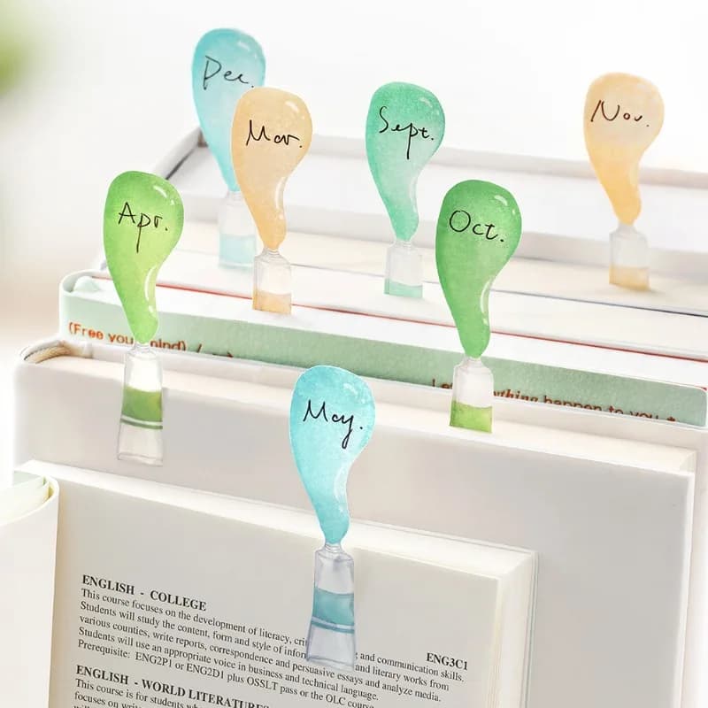 200 Fogli/2 Blocchi Serie Palette, Note Adesive con Motivi Acquerellati, Segnapagina per Marcature, Messaggi e Promemoria, Adesivi Premium