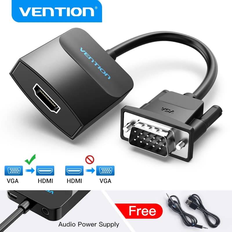VGA adapter to HDMI Vention cable VGA male to HDMI female 1080P with USB audio power for HDMI VGA HDTV PS4/3 converter