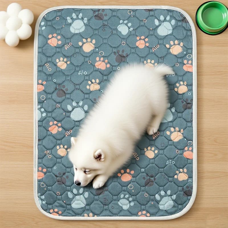 Tappetino rinfrescante per animali domestici con stampa digitale, tessuto per occhi di uccello e cotone assorbente - TPU impermeabile e antiscivolo, ideale per il letto dell'animale domestico