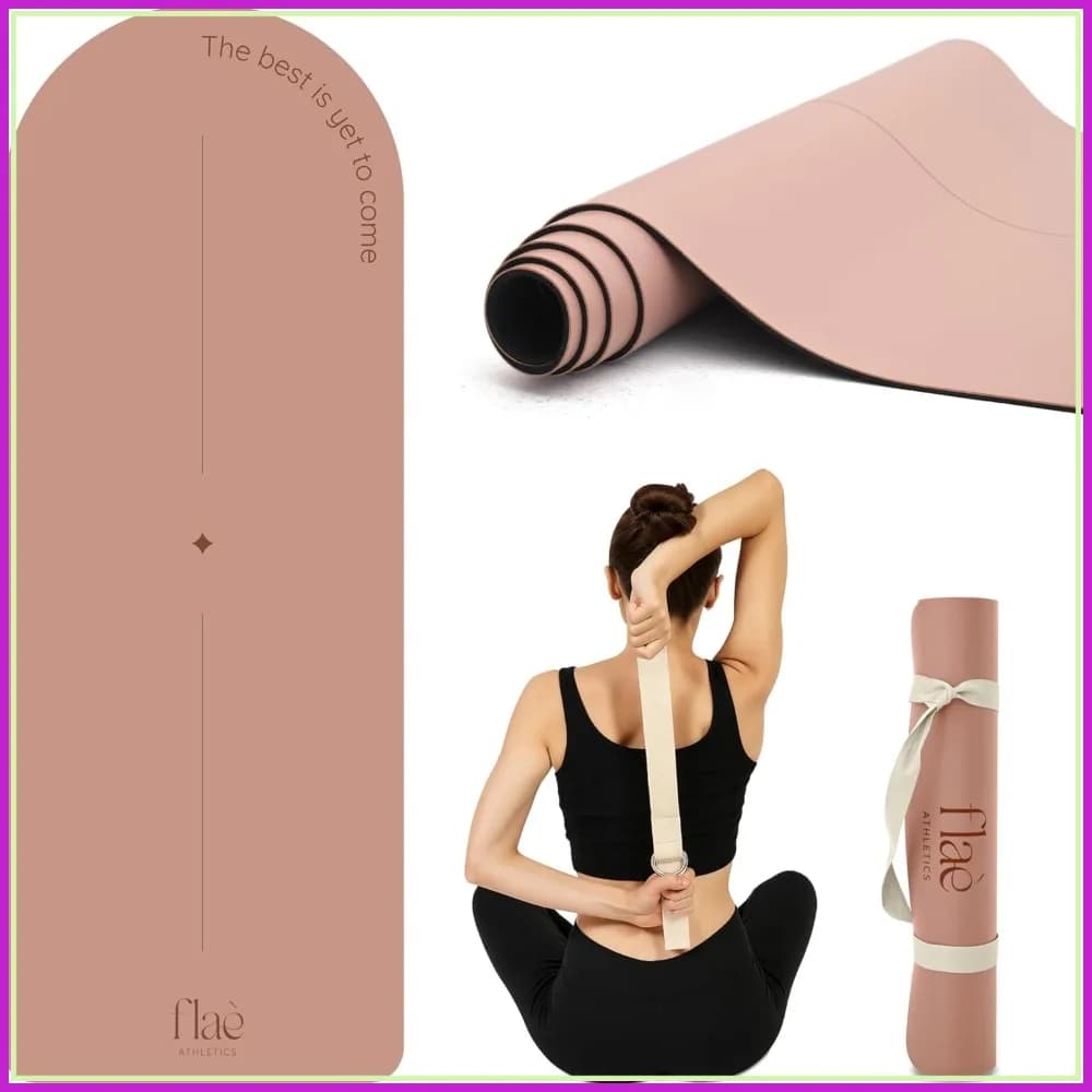 Tappetino Yoga a Forma di Arco, in Gomma PU Ecologica, Antiscivolo per Yoga, Pilates, Allenamento a Casa e Stretching con Cinghia di Trasporto