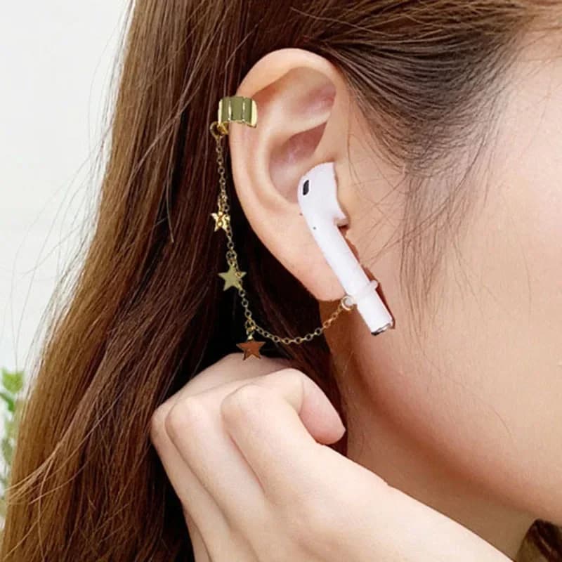 Fashion Anti-Lost Ear Clip Bluetooth Earphone Holders Accessories Unisex earrings for Airpods 1 2 3 For Airpods 4 Pro