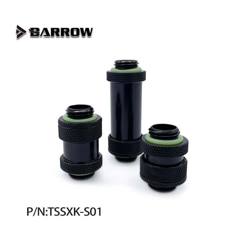 Connettori Rotanti Barrow Estensibili 16-22MM / 22-31MM per Schede SLI CF, Raccordo Maschio-Maschio G1/4" in Metallo Telescopico TSSXK