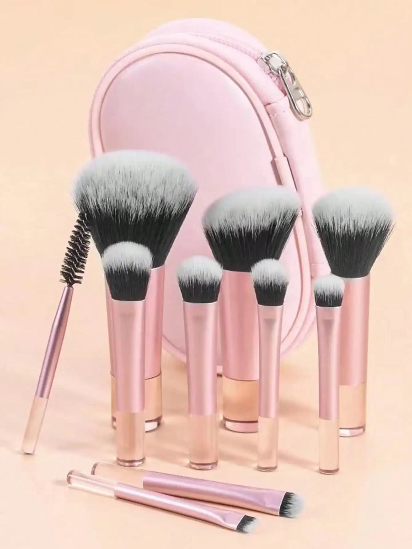 Set di 10 Pennelli da Trucco Portatili Multicolore per Viaggi, Kit Pennelli Cosmetici, Set Pennelli Trucco, Kit Pennelli Make-up, Set Completo di Pennelli Make-up, Kit Trucco Completo, Set Pennelli Make-up, Set Regalo Make-up, Set Pennelli Professionali