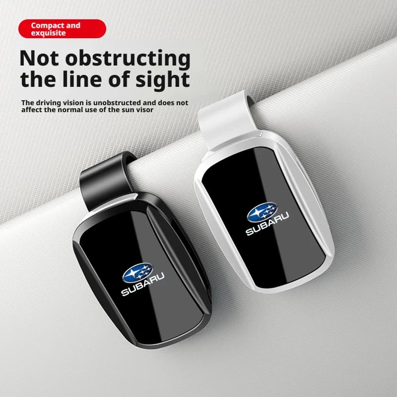 Alloy Magnetic Car Visor Sunglasses Holder Clip Eyeglasses Hanger for Subaru Brz Ascent Forester Impreza WRX XV Auto Interior