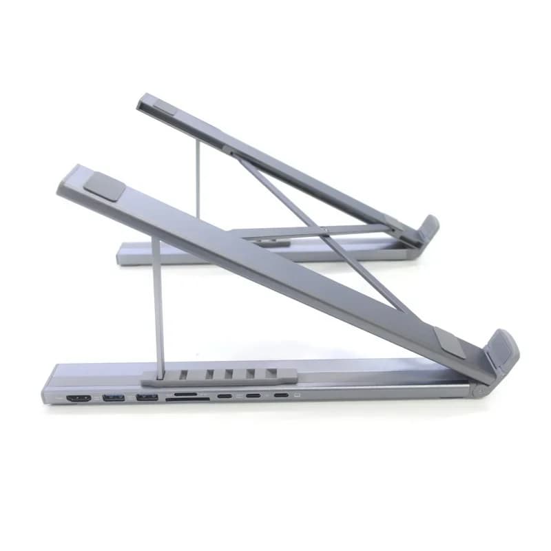 Supporto per Computer Portatile e Desktop, Docking Station 8 in 1 in Lega di Alluminio Pieghevole Regolabile in Altezza Tipo X Singolo