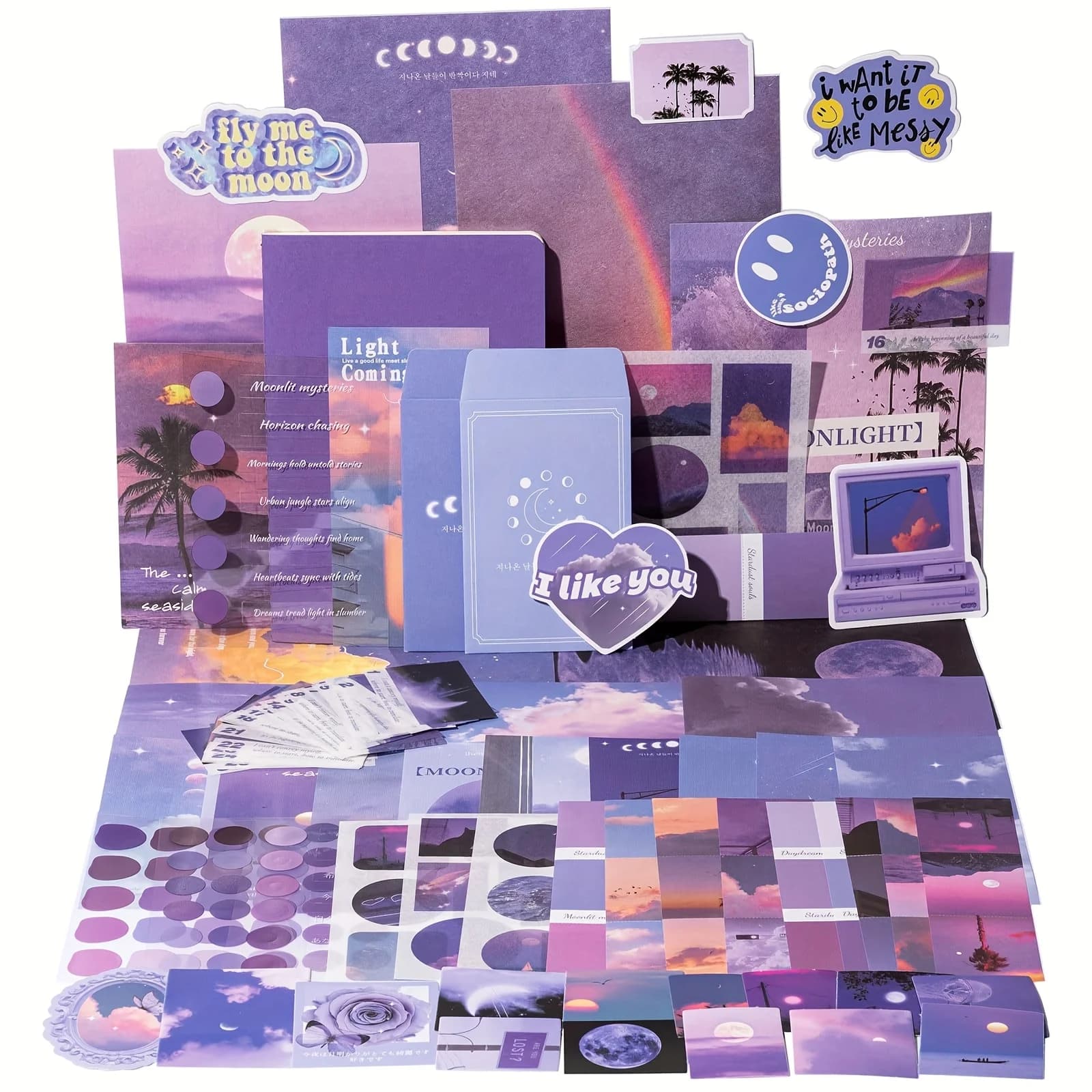 Supplies kit for scrapbooking for diary - Set of aesthetic diary Material for bullet albums, decoration for craft ephemeral
