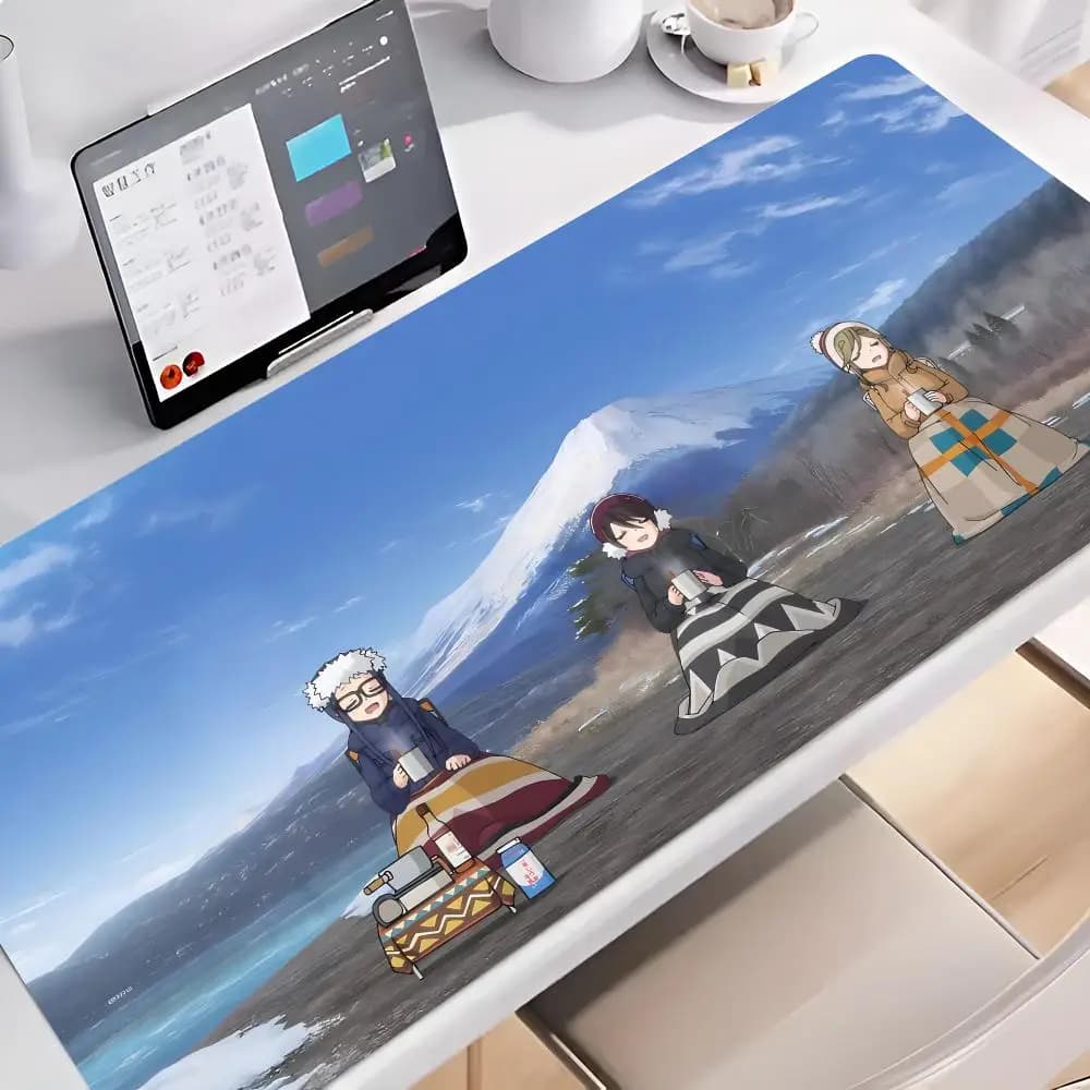 Laid-Back Camp Mouse Pad Anime game mause pads cs lol XXL Home HD Computer Desk Mats Carpet Gamer Office Laptop Soft Desktop 700