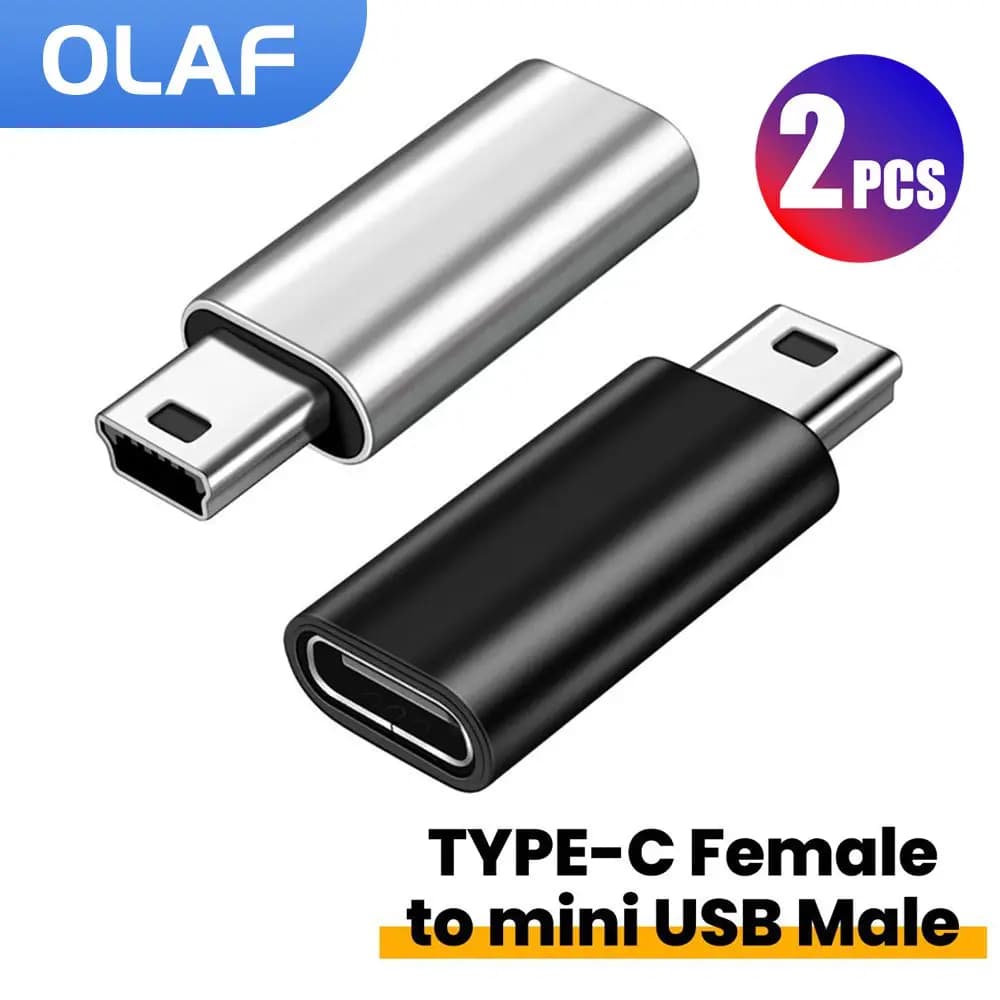 Adattatore da USB-C a Mini USB, Convertitore da Tipo-C Femmina a Mini USB Maschio, Compatibile con GoPro Hero 3, MP3, Dash Cam, C