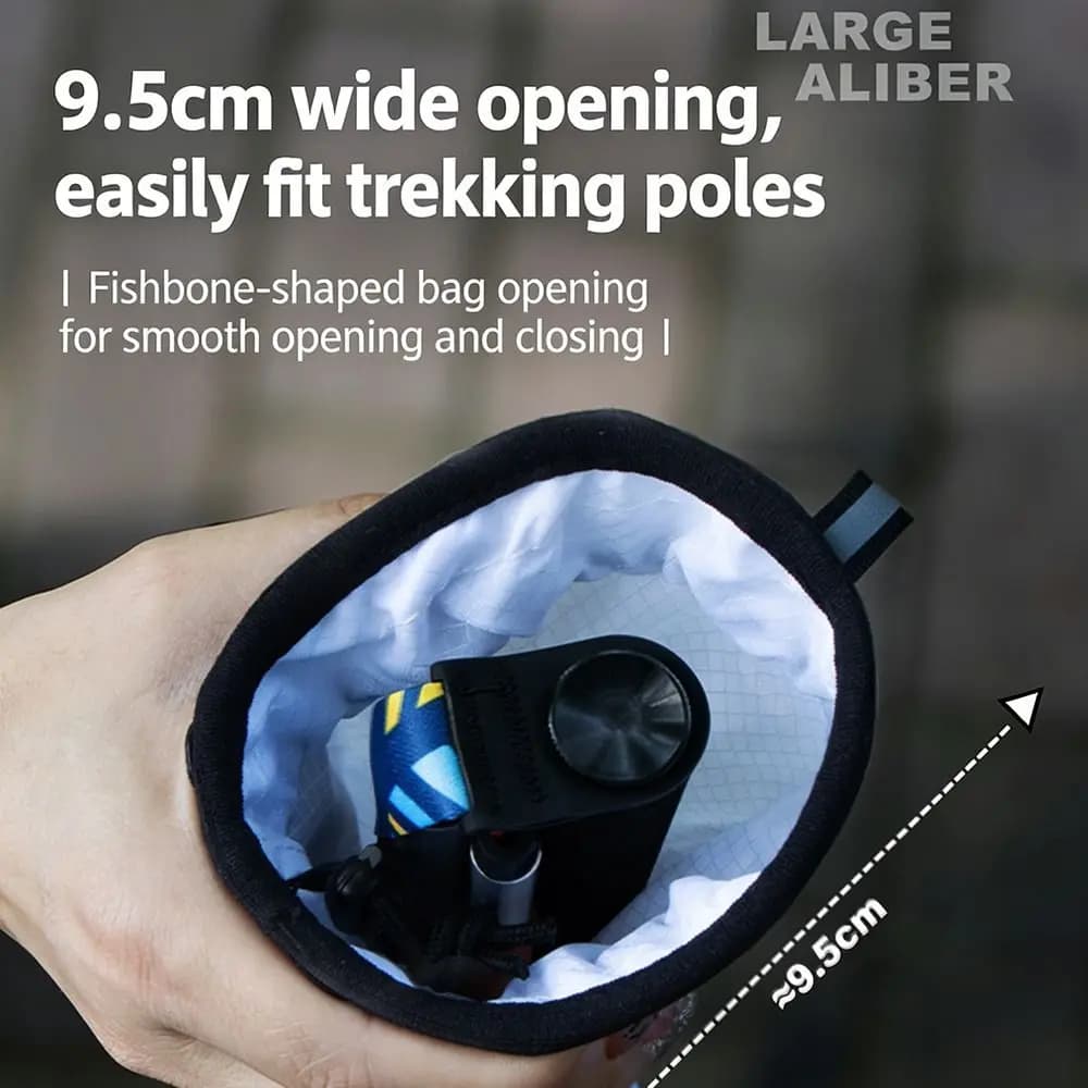 White and Black Trekking Sticks with Strap Opening, Portable External Design, Sport Backpack