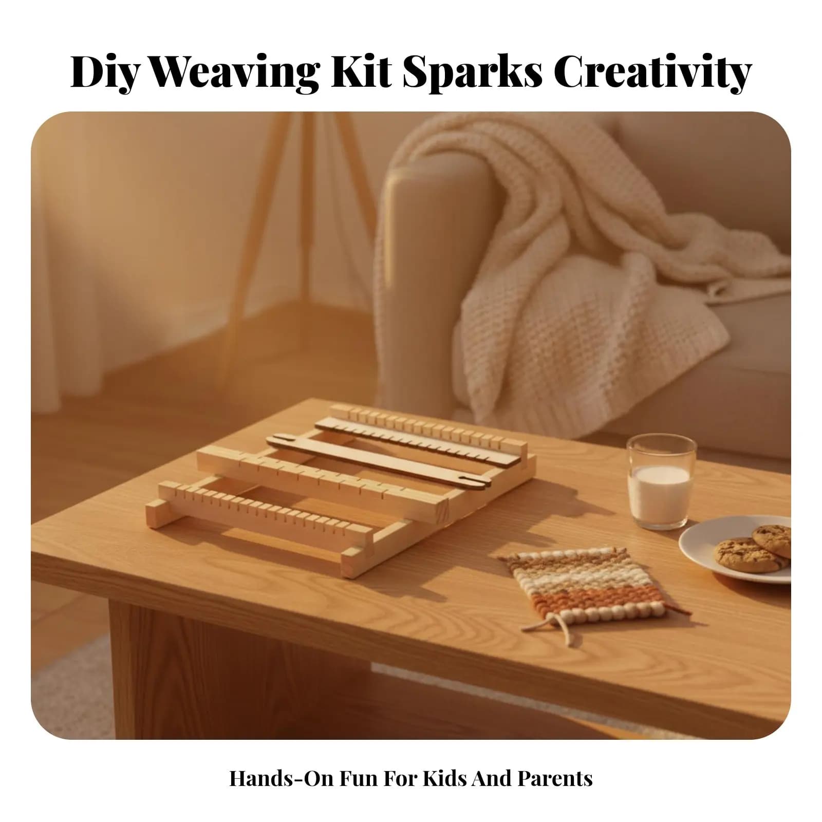 Wooden Weaving Loom Kit Ability Development Kids Loom Kit Beginner Weaving Set Screen-No-Screen Fun Educational Toy Easy to Use