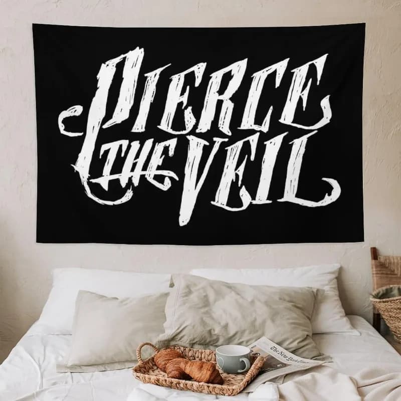 VIKAMA Pierce The Veil Band Tapestry Black and White Hardcore Rock American Punk Living Room Decoration Home Decoration
